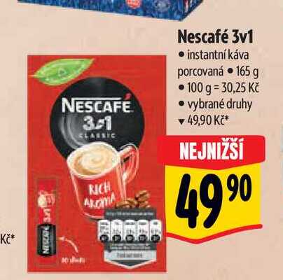   Nescafé 3v1 • instantní káva porcovaná • 165 g 