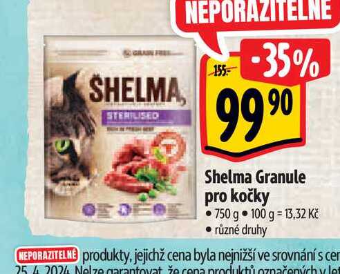  Shelma Granule pro kočky 750 g