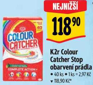 K2r Colour Catcher Stop obarvení prádla, 40 ks