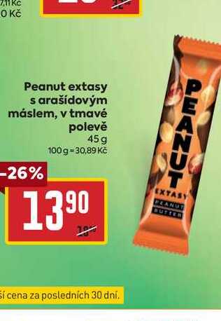 Peanut extasy s arašídovým máslem, v tmavé polevě 45 g 