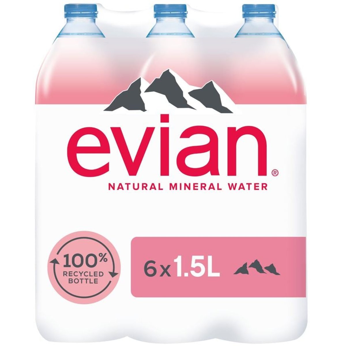 Evian rPet přírodní minerální voda nesycená (6x1,5l)