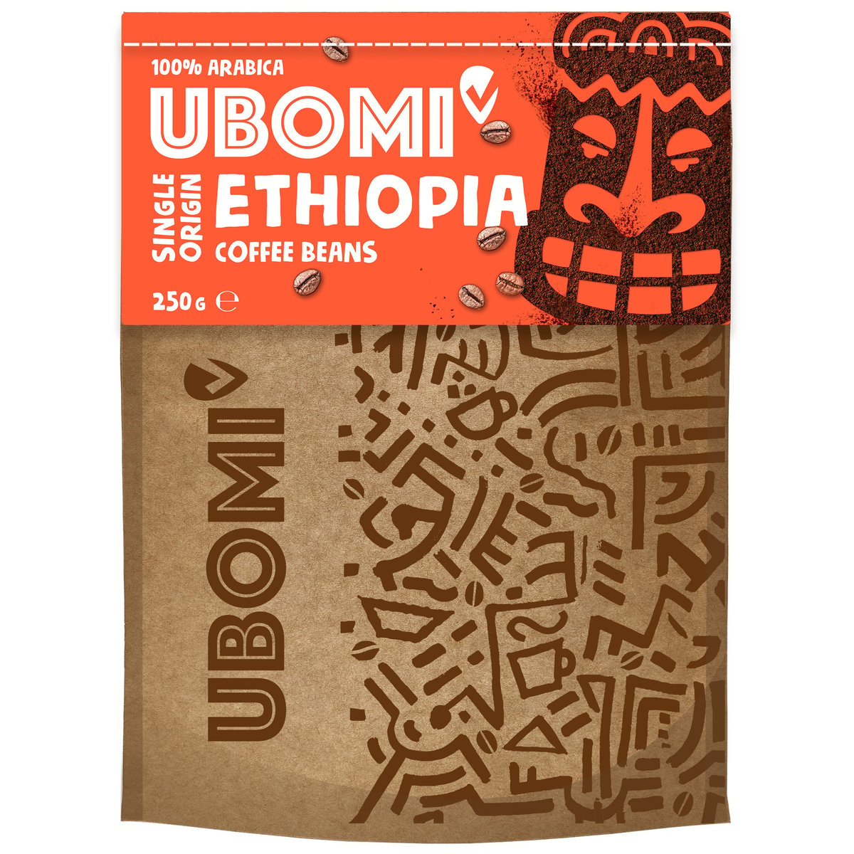 Ubomi Ethiopia 100% RFA zrnková káva