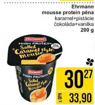 Ehrmann mousse protein pěna karamel+pistácie čokoláda+vanilka 200g