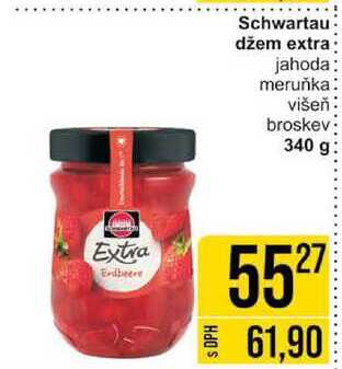 Schwartau džem extra jahoda meruňka višeň broskev 340 g
