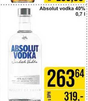 Absolut vodka 40% 0,7l