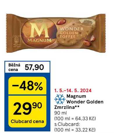 Magnum Wonder Golden Zmrzlina, 90 ml