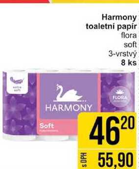 Harmony toaletní papír flora soft 3-vrstvý 8 ks