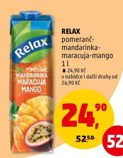 RELAX pomeranč- mandarinka- maracuja-mango, 1 l