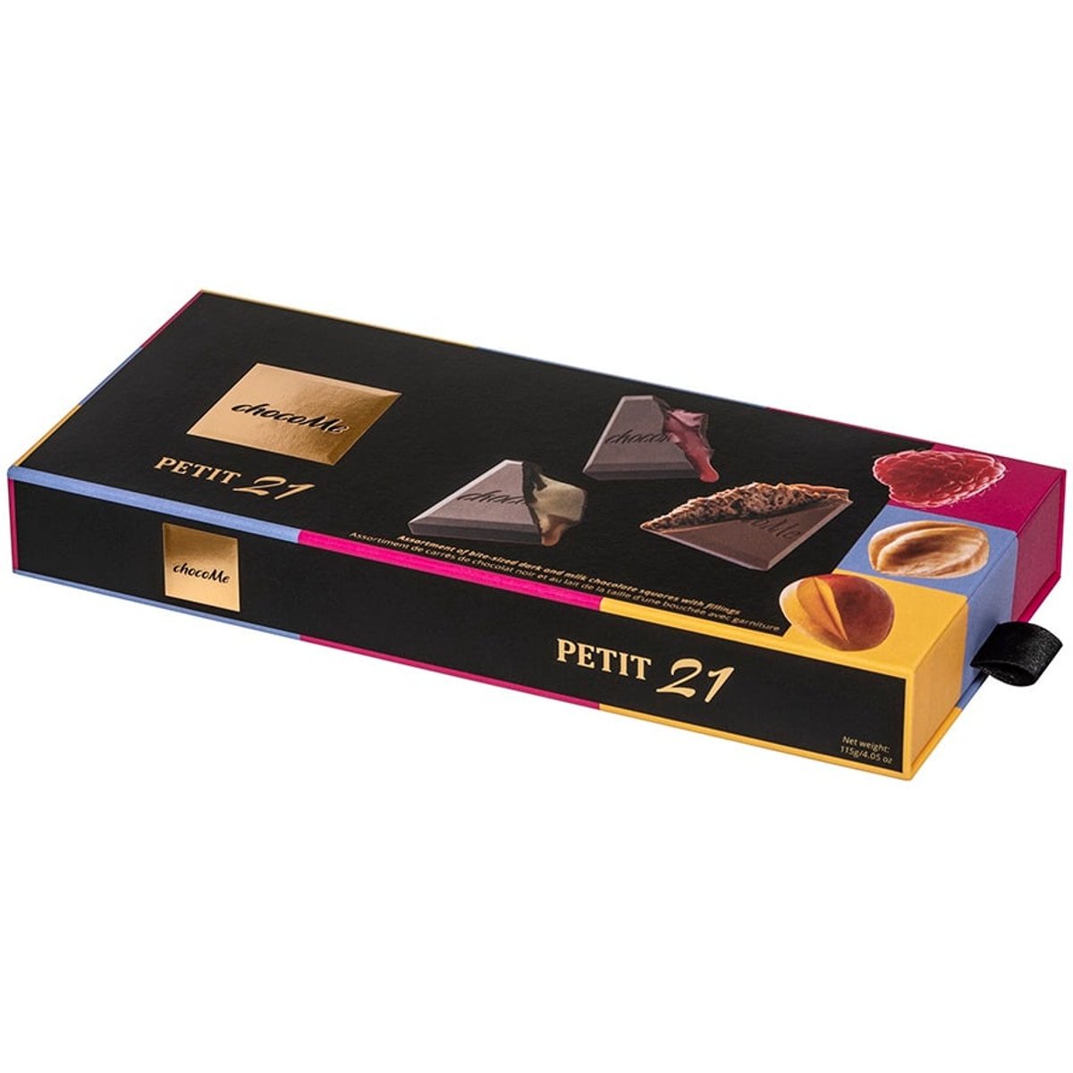 chocoMe Petit 21 výběr čtverečků tmavé a mléčné čokolády