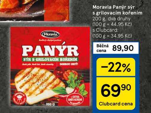 Moravia Panýr sýr s grilovacím kořením, 200 g