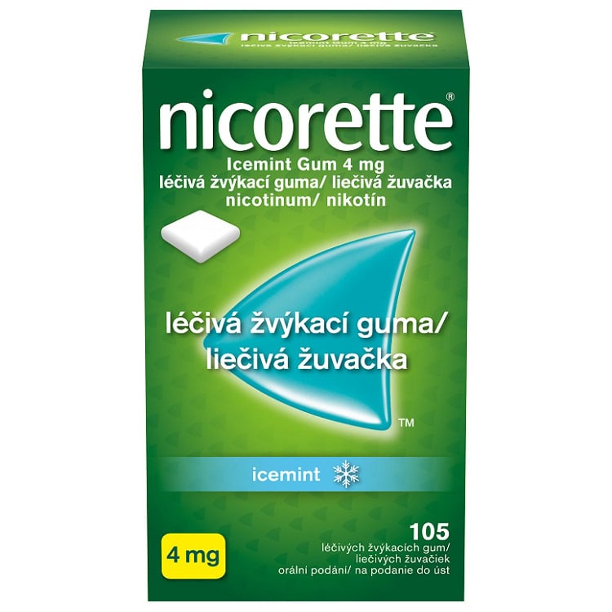NICORETTE ICEMINT GUM 4MG Léčivá žvýkací guma 105