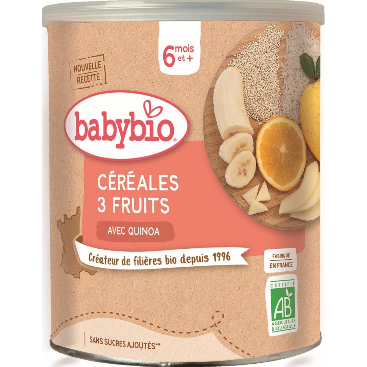 Babybio BIO Nemléčná ovocná kaše s quinoou a třemi druhy ovoce