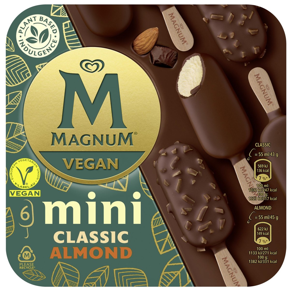 Magnum Vegan Mini Classic/Almond nanuk multipack (6×55 ml)