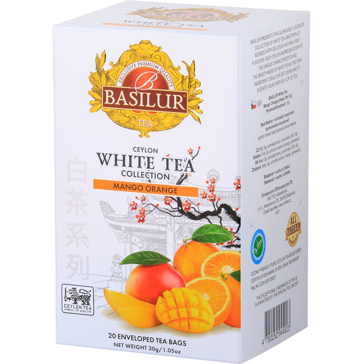 Basilur Bílý čaj mango a pomeranč