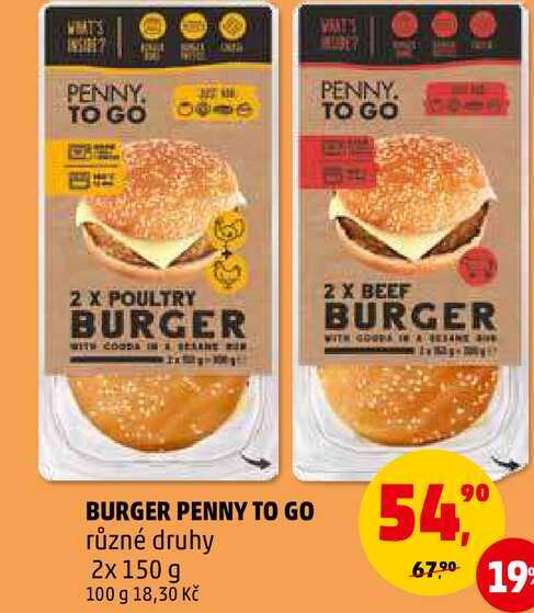 BURGER PENNY TO GO, 2x 150 g