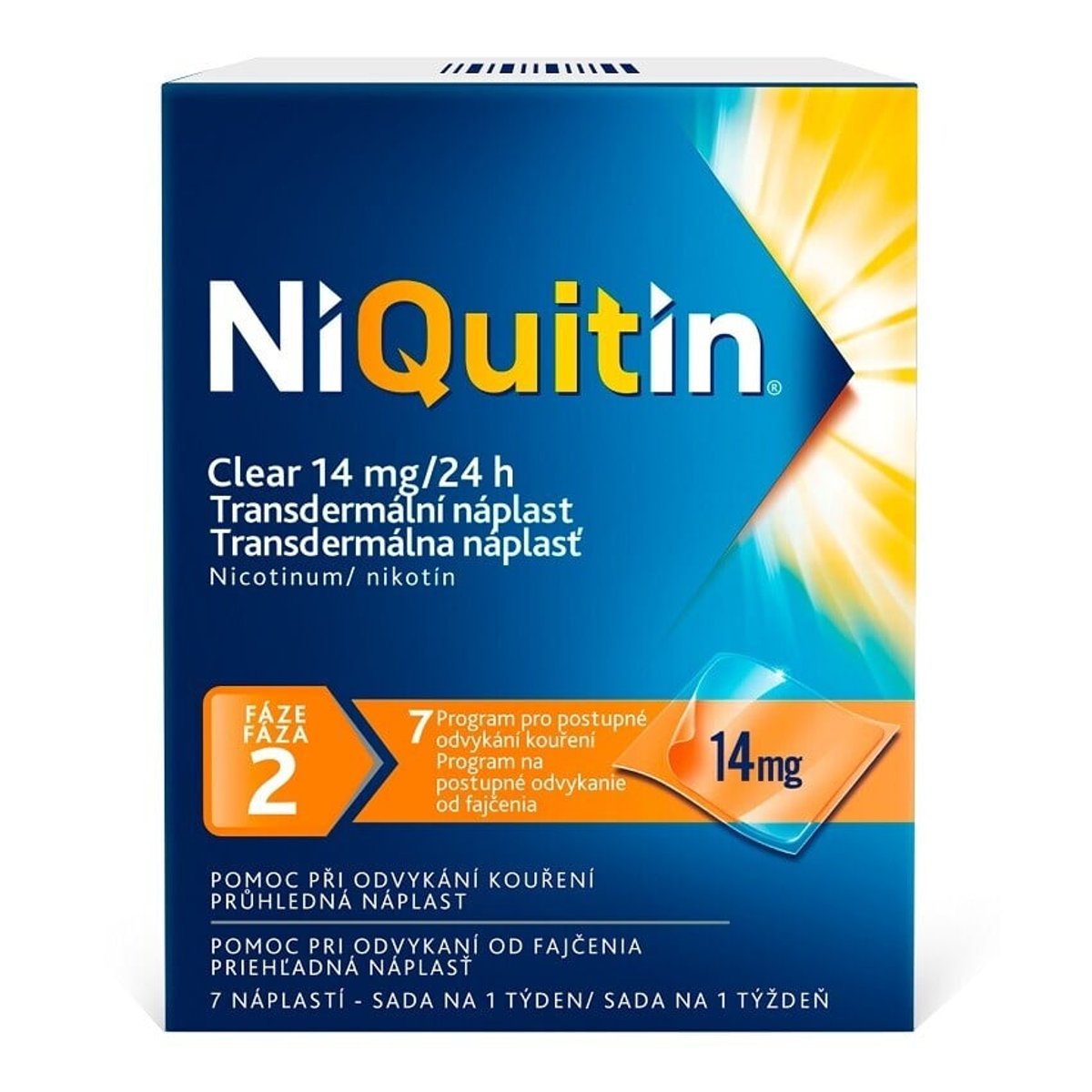 NIQUITIN CLEAR 14MG/24H Transdermální náplast 7