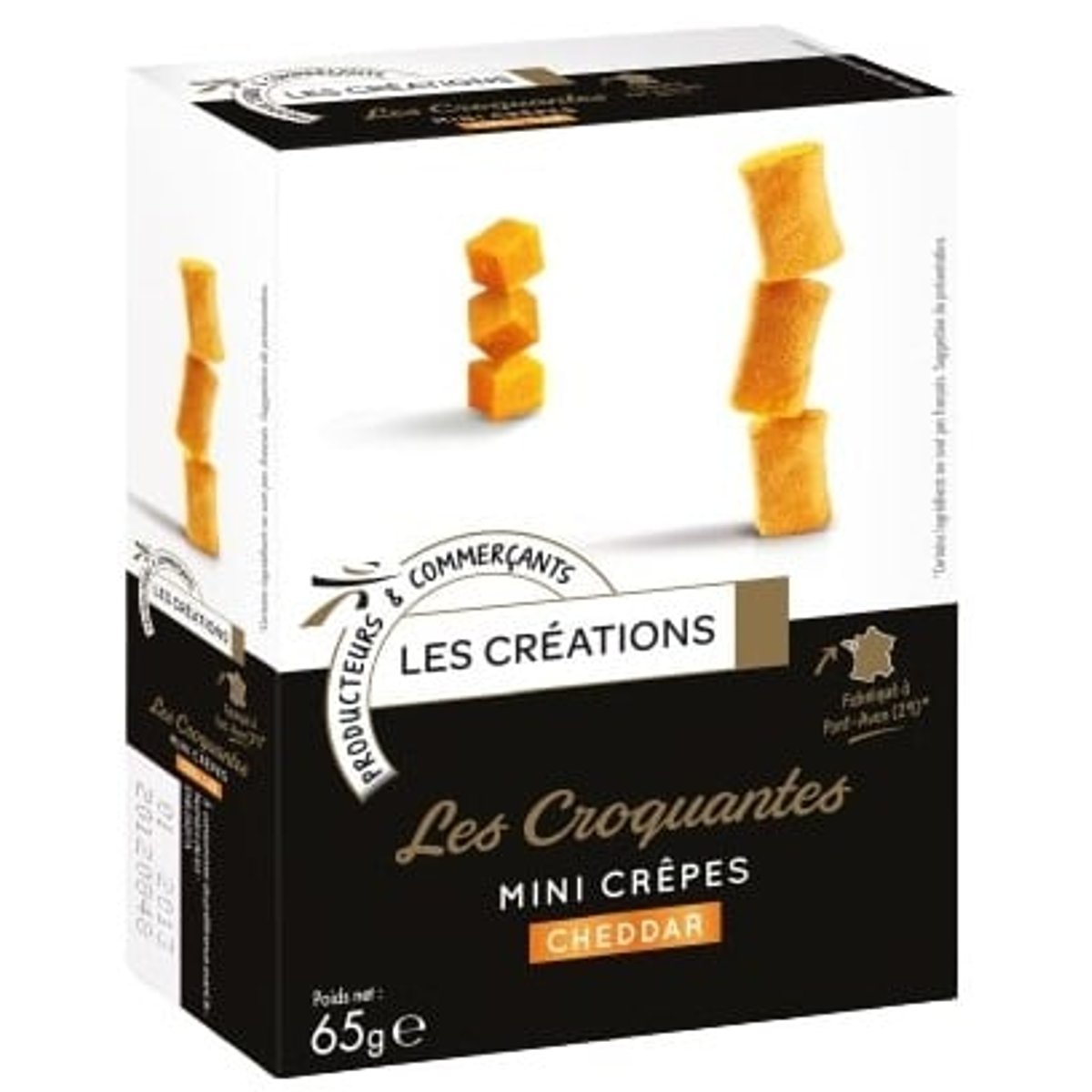 Les Créations Mini palačinky s náplní z práškového sýra Cheddar