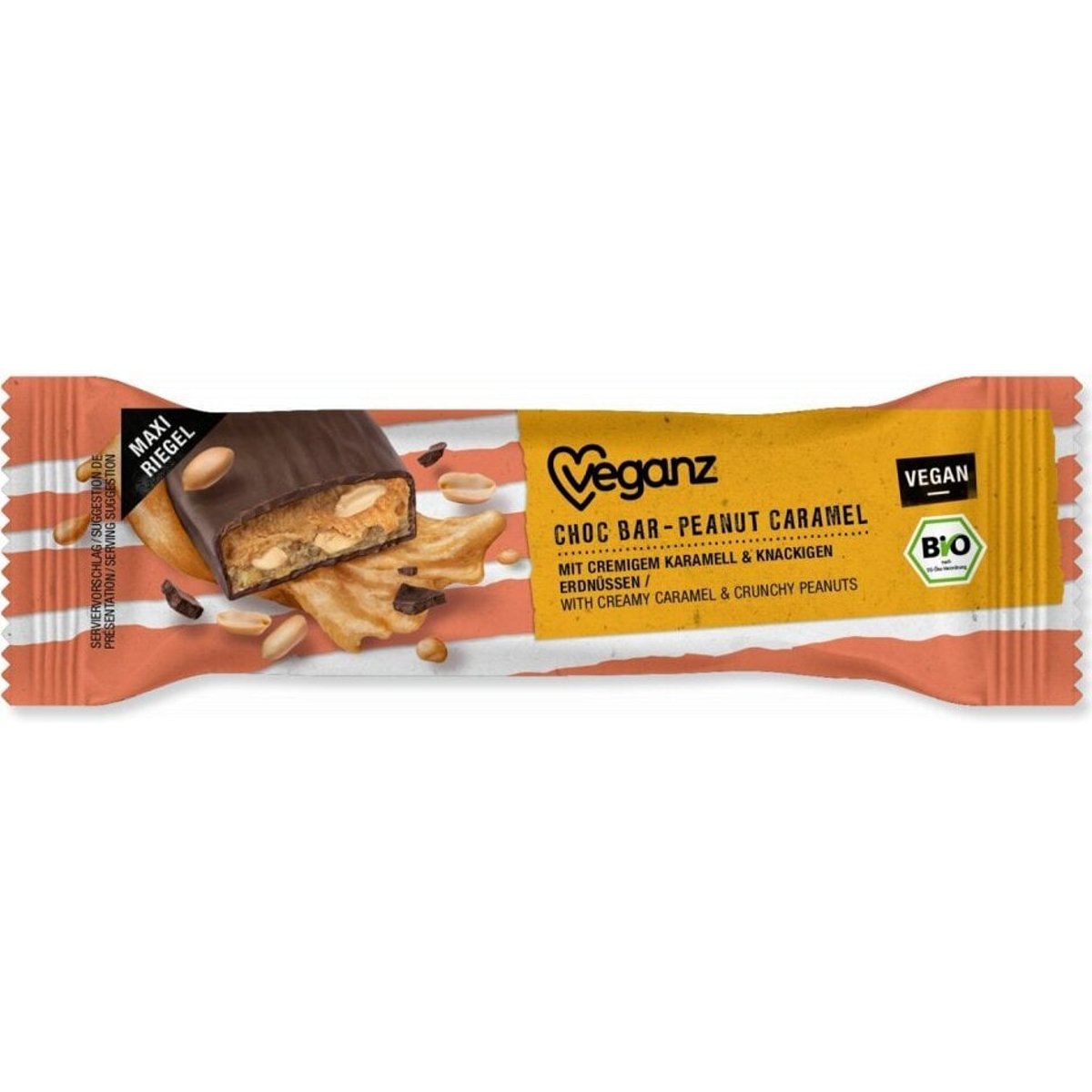 Veganz BIO Čokoládová tyčinka s arašídy a karamelem