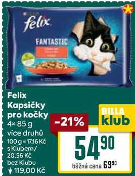 Felix kapsičky pro kočky, 4 x 85 g