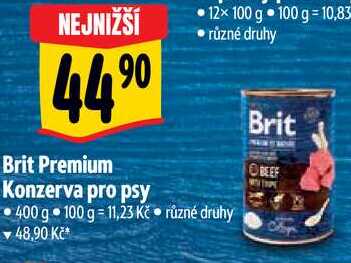 Brit Premium Konzerva pro psy, 12x 100 g