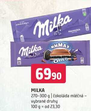 Milka 270-300 g čokoláda mléčná vybrané druhy