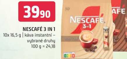 NESCAFÉ 3 IN 1 10x 16,5 g káva instantni vybrané druhy 100 g 