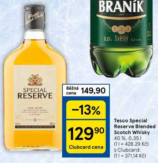 Tesco Special Reserve Blended Scotch Whisky 40%, 0.35 l