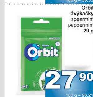 Orbit žvýkačky spearmint peppermint 29g