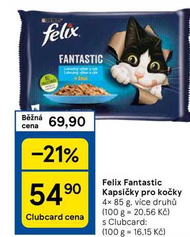 Felix Fantastic Kapsičky pro kočky, 4x 85 g