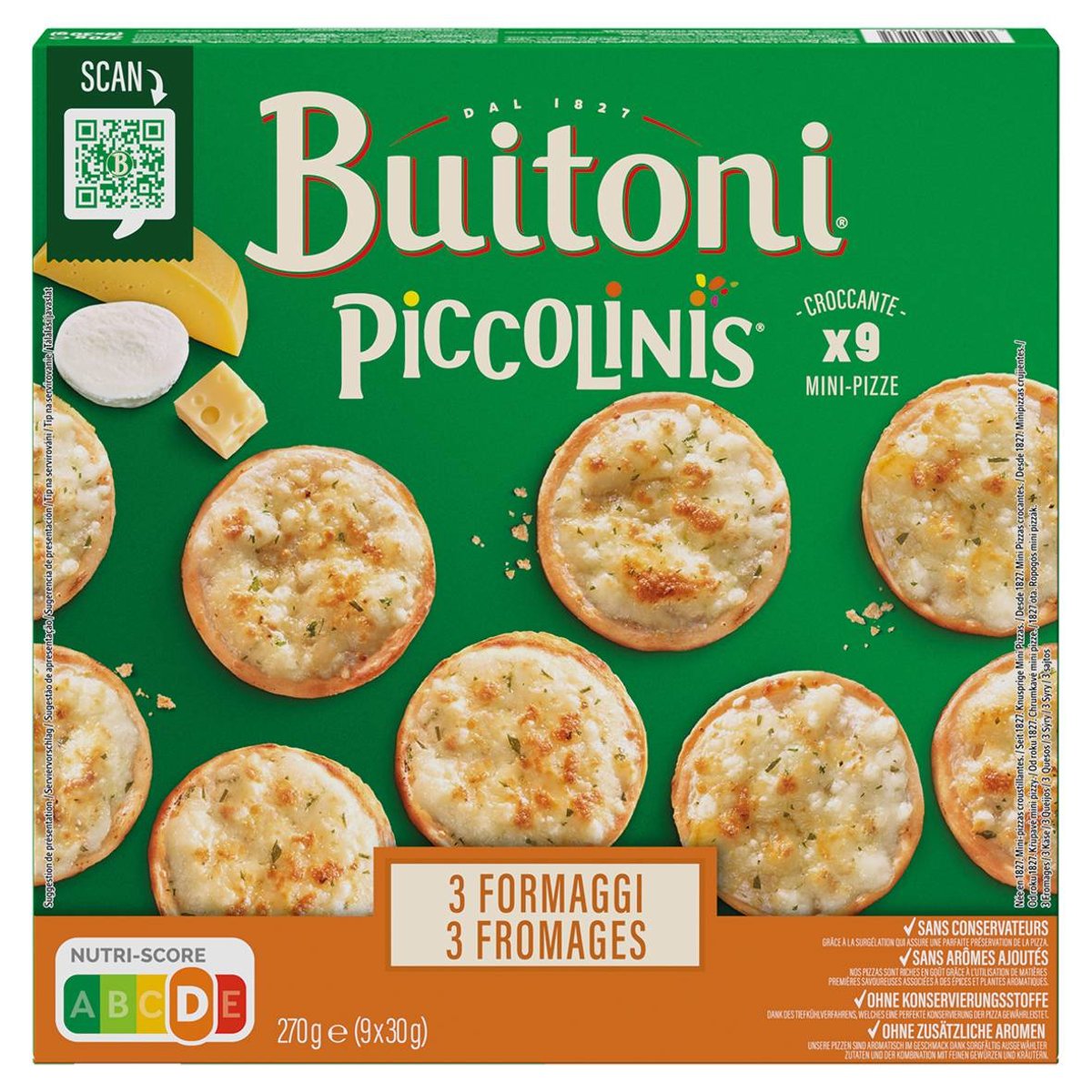Buitoni Piccolinis 3 Formaggi mini pizzy 9 ks