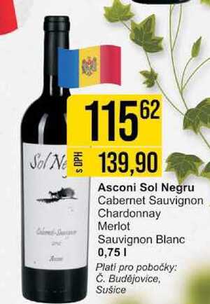 Asconi Sol Negru Cabernet Sauvignon Chardonnay Merlot Sauvignon Blanc 0,75l