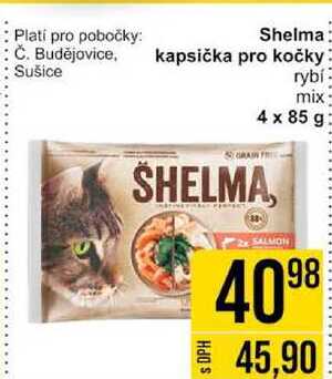 Shelma kapsička pro kočky rybí mix 4 x 85 g