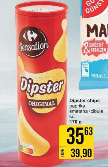 Dipster chips paprika smetana+cibule súl 170 g
