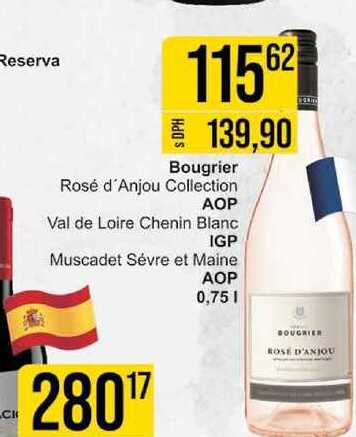 Bougrier Rosé d'Anjou Collection AOP Val de Loire Chenin Blanc IGP Muscadet Sévre et Maine AOP 0,75l