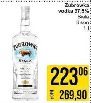 Zubrowka vodka 37,5% Biala Bison 1l
