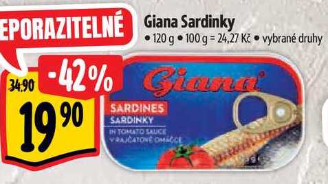 Giana Sardinky, 120 g