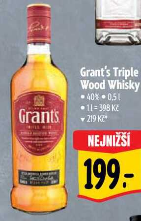Grant's Triple Wood Whisky, 0,5 l