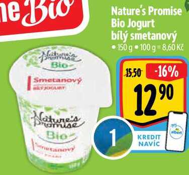 Nature's Promise Bio Jogurt bílý smetanový, 150 g 