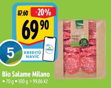 Bio Salame Milano, 70 g 
