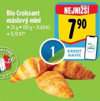Bio Croissant máslový mini, 25 g