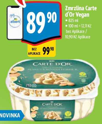 Zmrzlina Carte d'Or Vegan, 825 ml 