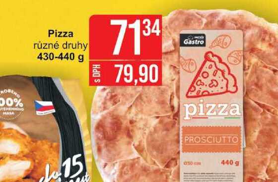 Pizza různé druhy 430-440 g 