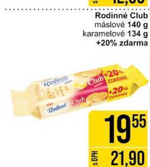 Rodinne S Rodinné Club máslové 140 g karamelové 134 g +20% zdarma 