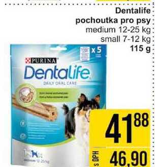 Dentalife pochoutka pro psy medium 12-25 kg small 7-12 kg x5 115 g 