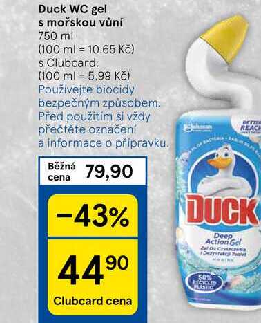 Duck WC gel s mořskou vůní, 750 ml