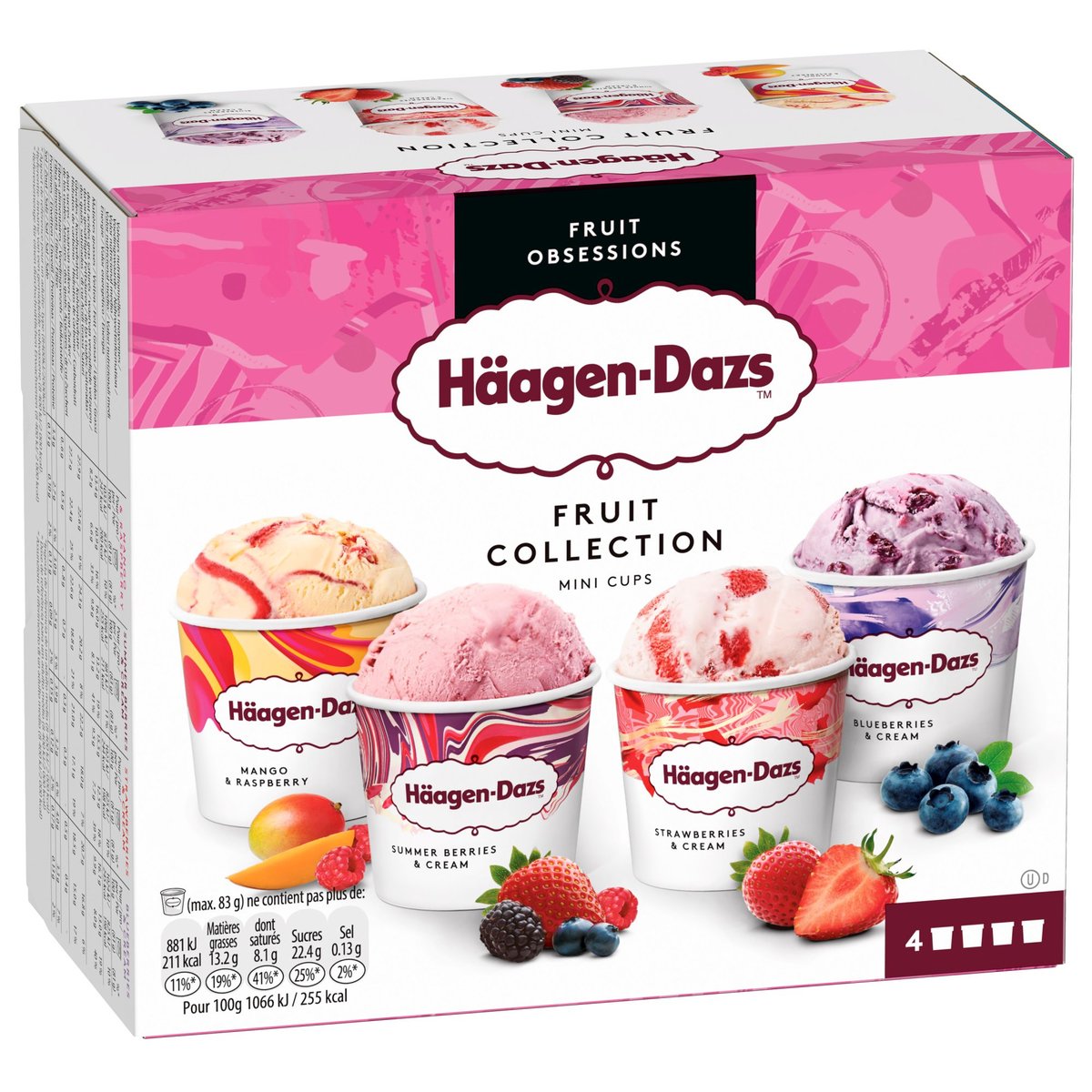 Häagen-Dazs Fruit Collect New Combi multipack (4×95 ml)