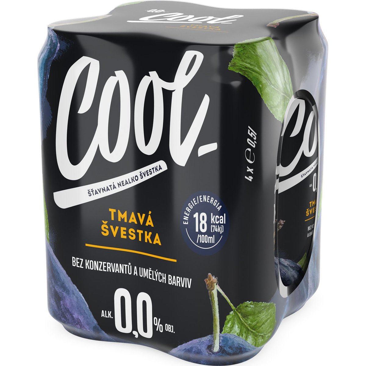 Cool Tmavá švestka nealkoholické pivo plech (4×0,5 l)