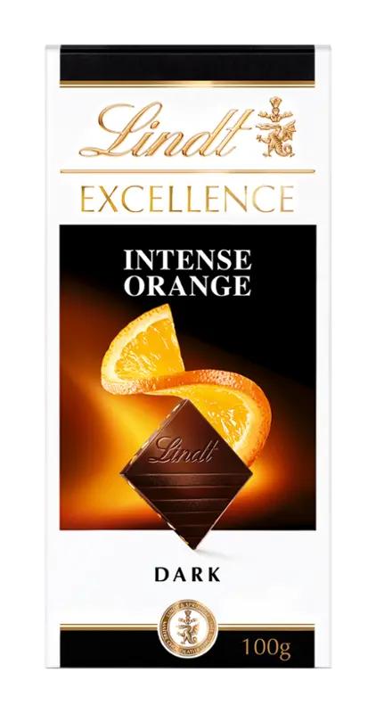 Lindt Hořká čokoláda Excellence s pomerančovými kousky a kousky mandlí, 100 g
