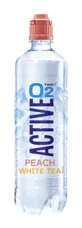 Active O2 Minerální voda Peach White Tea, 750 ml