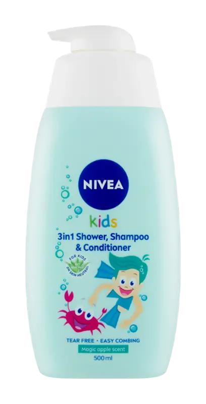 NIVEA Dětský sprchový gel a šampon 2v1, jablečná vůně, 500 ml